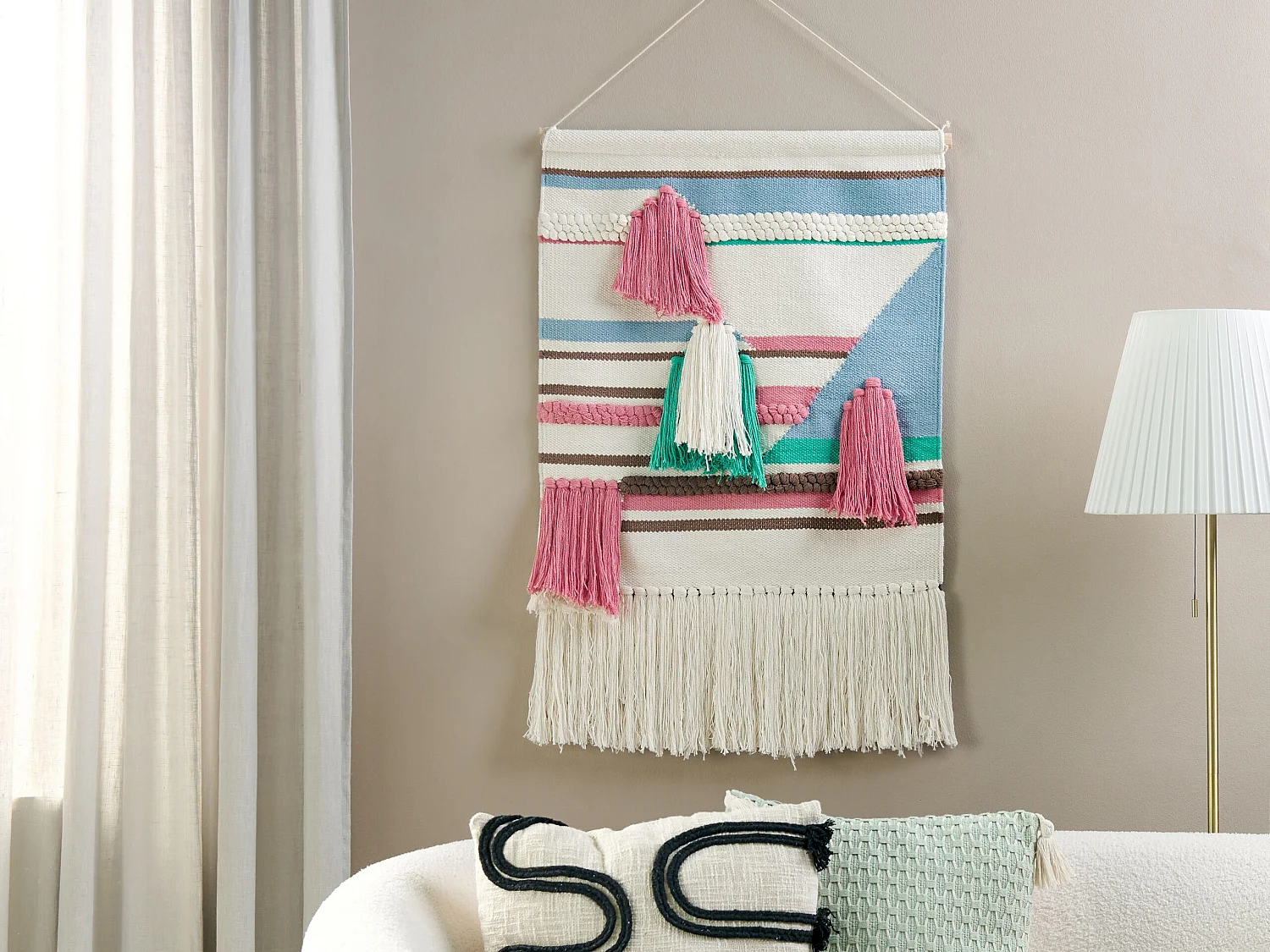 Suspension murale en tissu MOOLA Coton 109 cm Beige clair