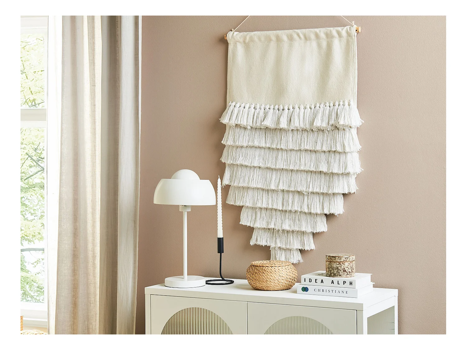 Decoración de pared de tela THUL Algodón 107 cm Blanco