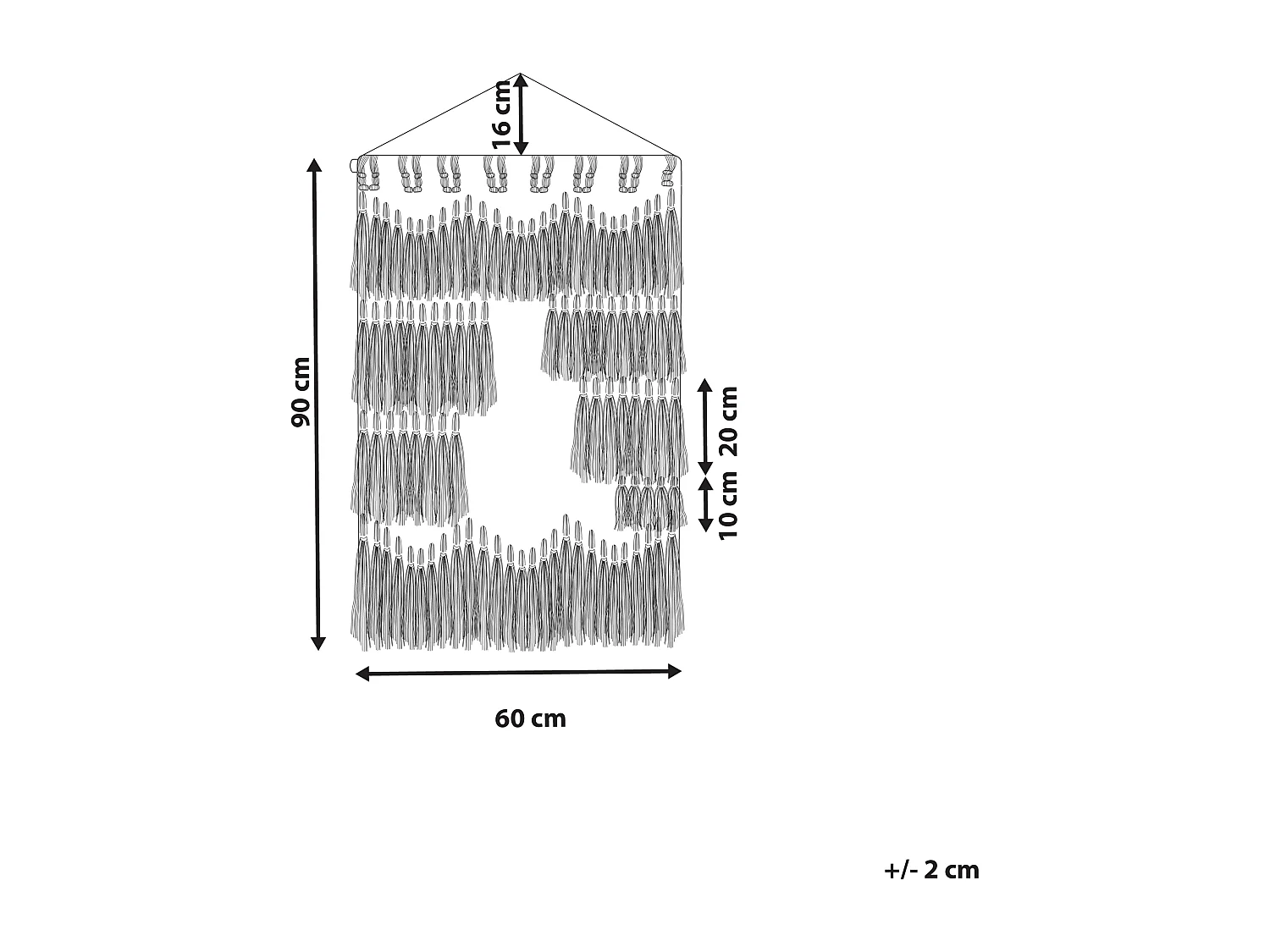Wandbehang MAHRI Baumwolle 106 cm Grau