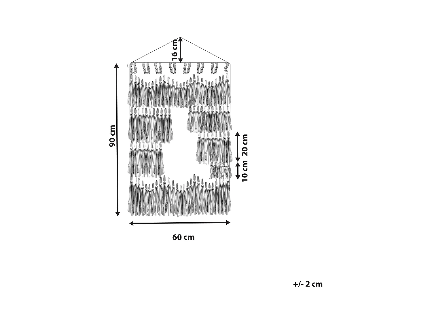 Stoffen wanddecoratie MAHRI Katoen 106 cm Grijs