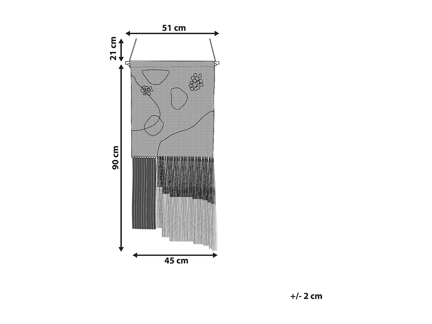 Suspension murale en tissu KASUR Coton 90 cm Multicolore