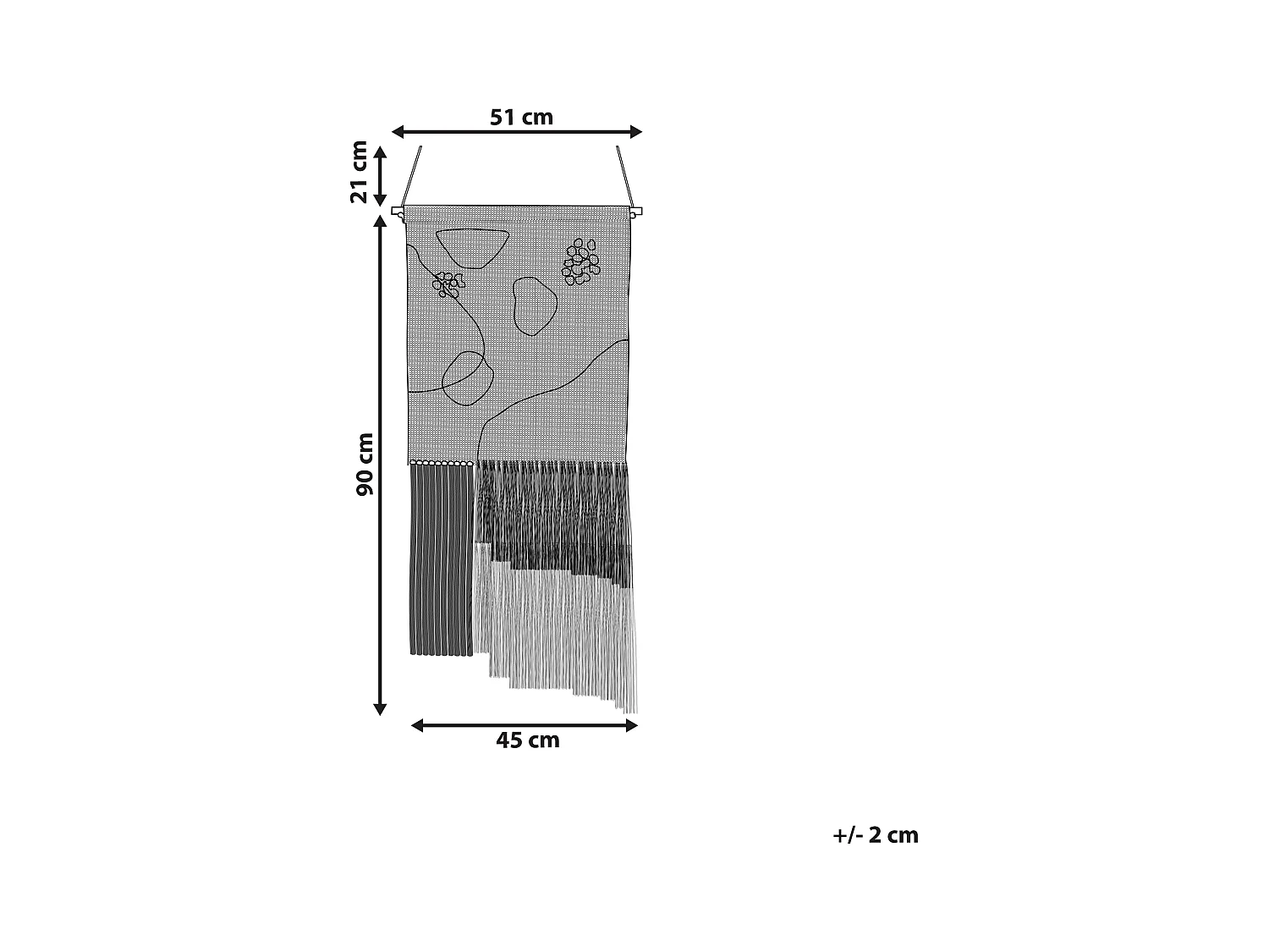 Suspension murale en tissu KASUR Coton 90 cm Multicolore