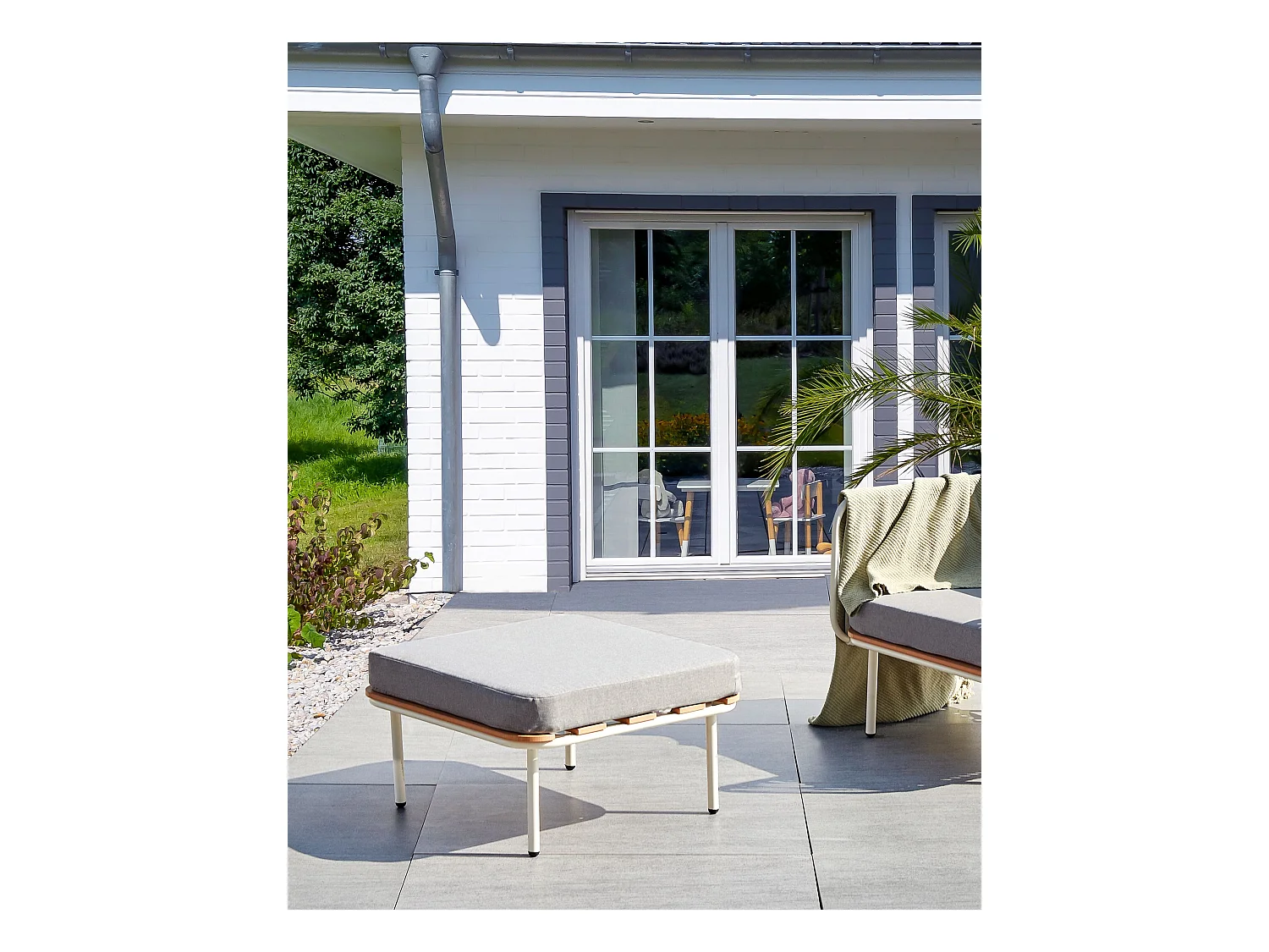 Tuin ottomaan SENISE Metaal Grijs