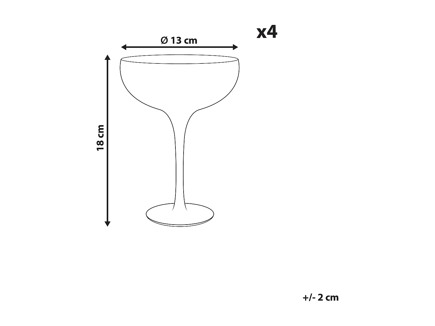 Set di 4 coppe da champagne TOPAZ 450 ml Trasparente