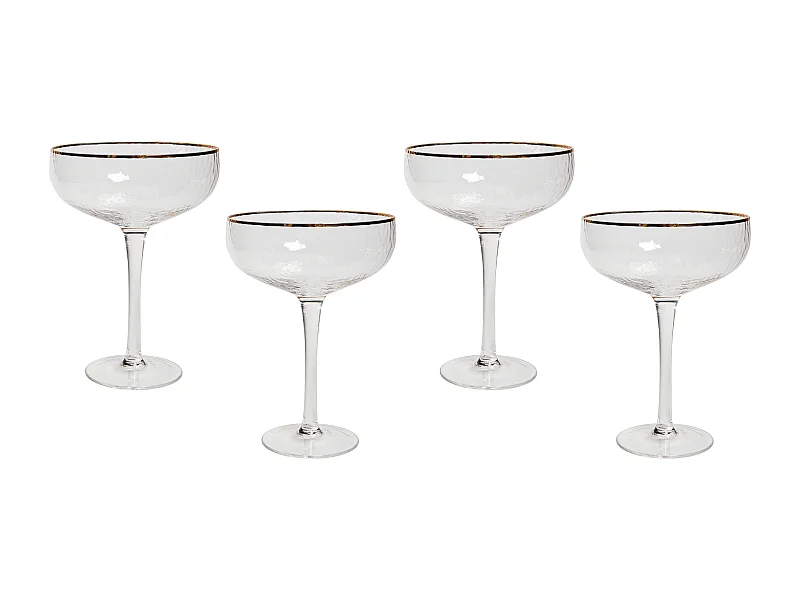 Set van 4 champagne coupes TOPAZ 450 ml Transparant