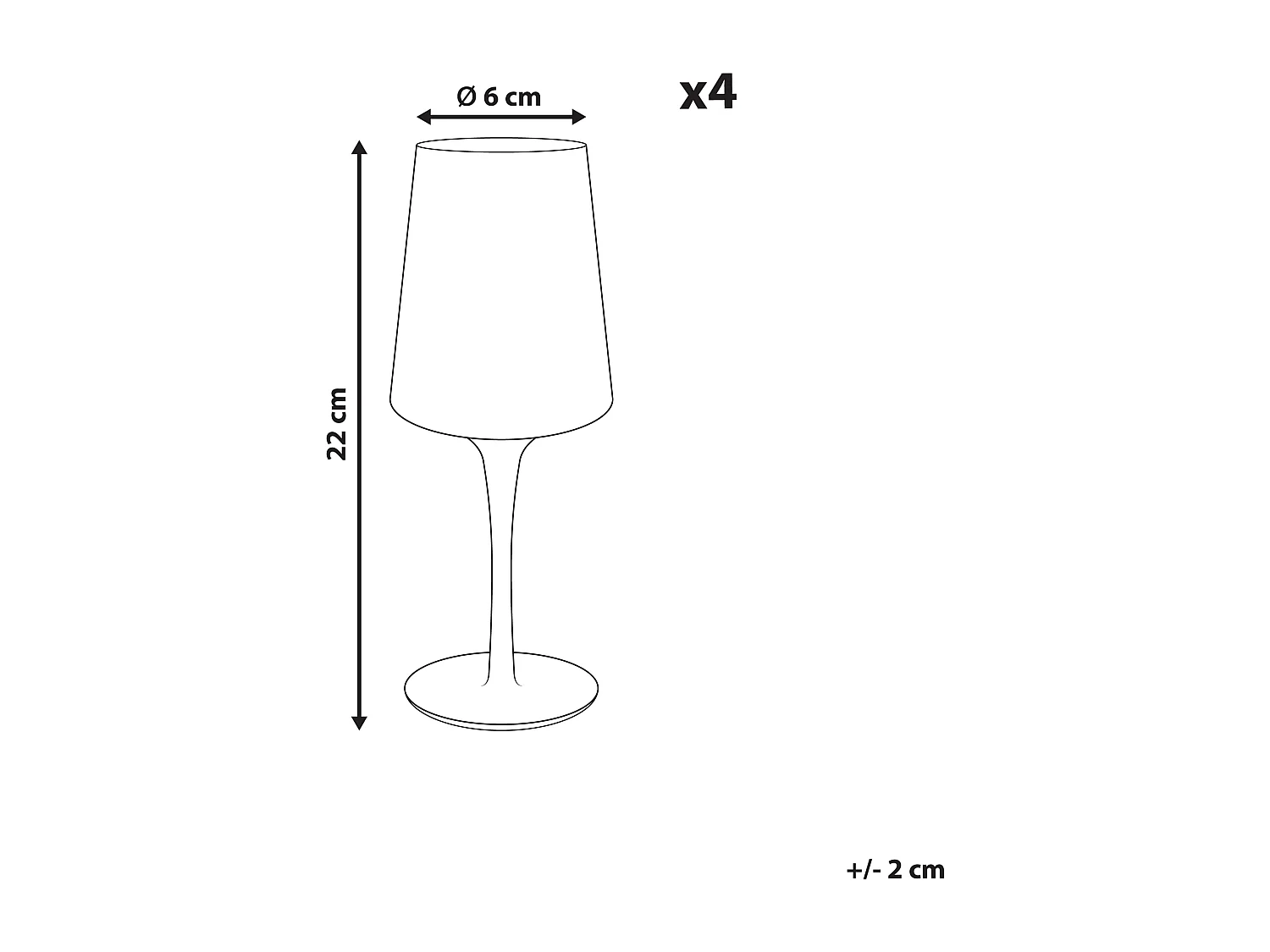Lot de 4 verres à vin QUARTZ 360 ml Gris
