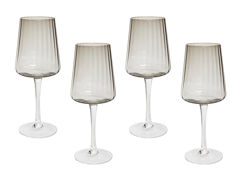 Zestaw 4 kieliszków do wina QUARTZ 360 ml Szary