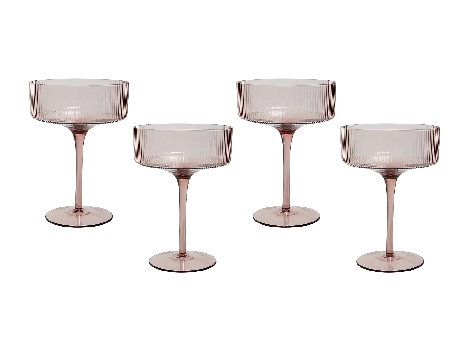 Lot de 4 coupes à champagne AMETHYST 330 ml Rose