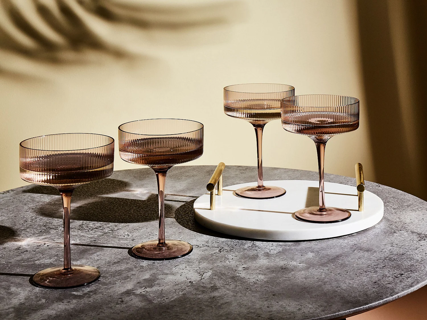 Lot de 4 coupes à champagne AMETHYST 330 ml Rose