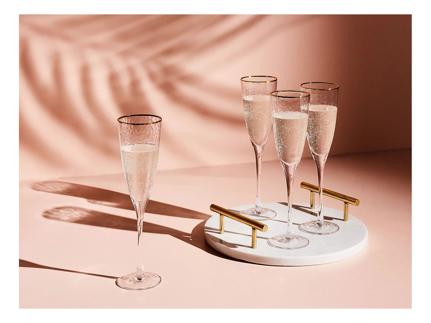 Conjunto de 4 copas de champán TOPAZ 250 ml Transparente