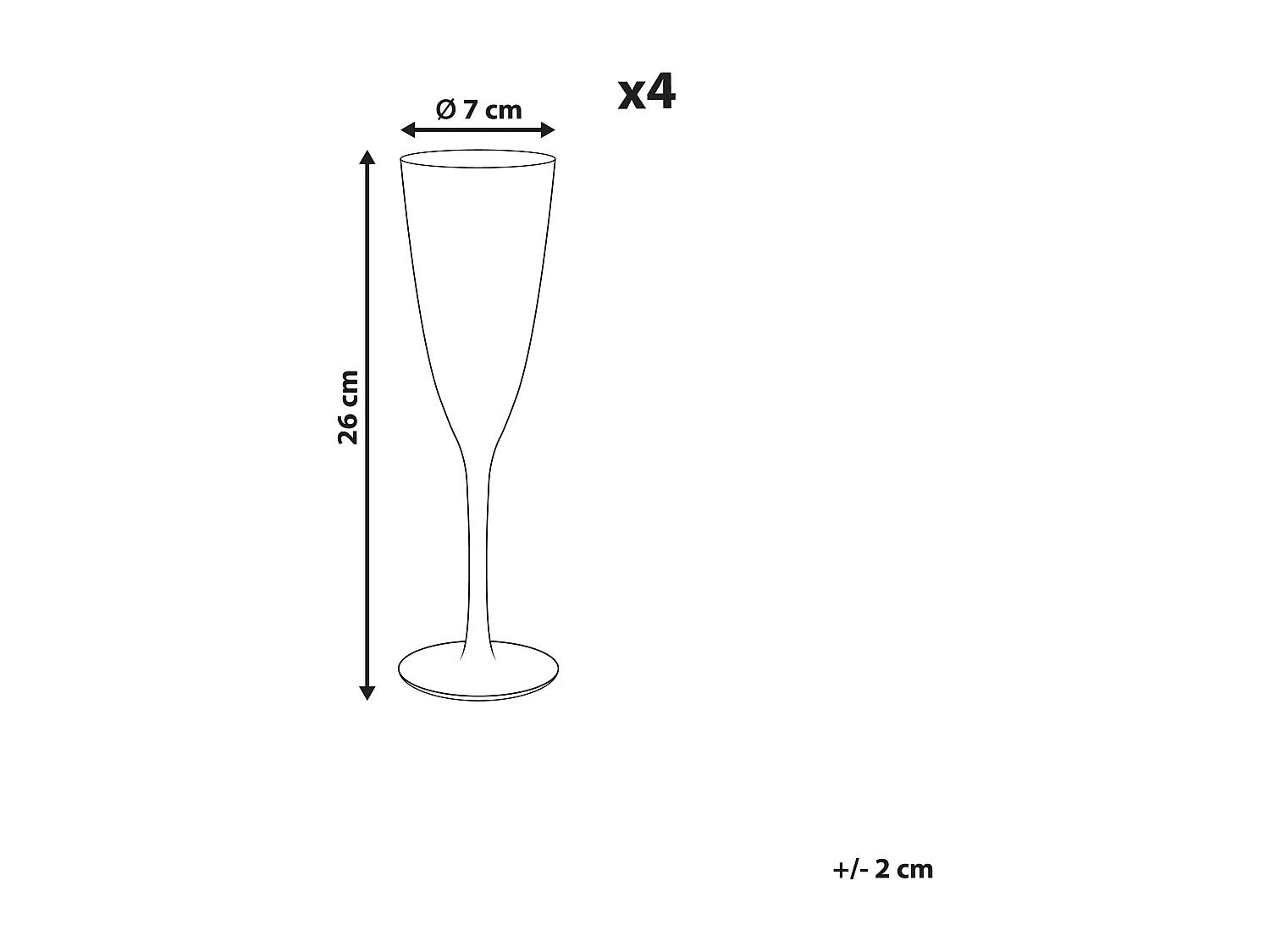 Champagnerflöten im 4er Set TOPAZ 250 ml Transparent