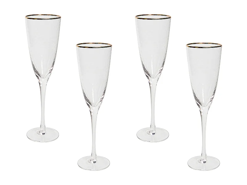 Lot de 4 flûtes à champagne TOPAZ 250 ml Transparent