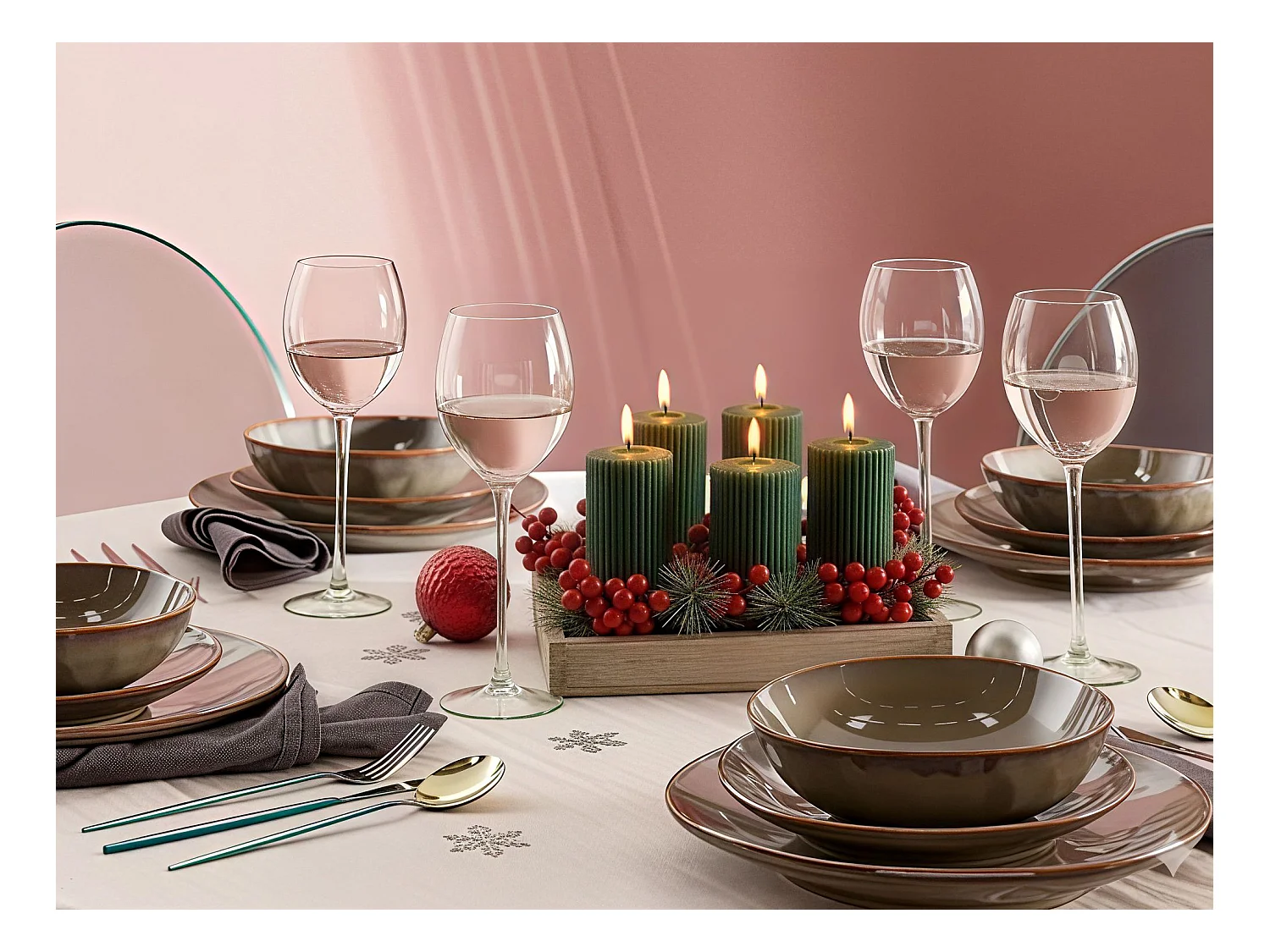 Weingläser im 4er Set DIOPSIDE 360 ml Rosa