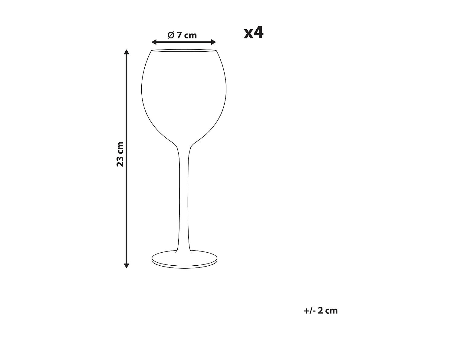 Lot de 4 verres à vin DIOPSIDE 360 ml Rose