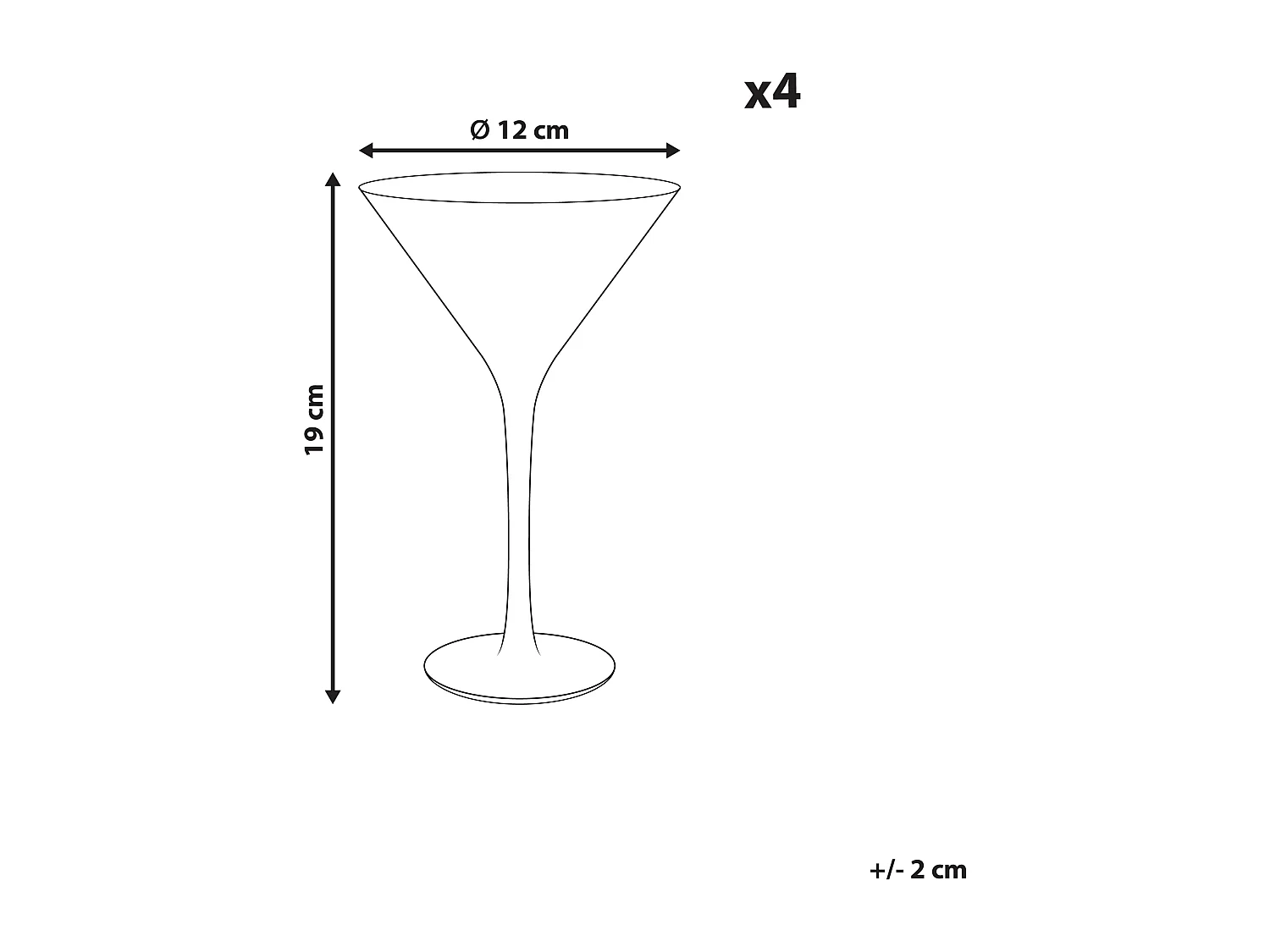 Lot de 4 verres à Martini MORGANITE 220 ml Transparent