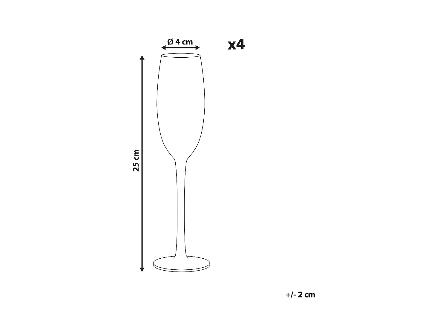 Conjunto de 4 copas de champán DIOPSIDE 200 ml Rosa