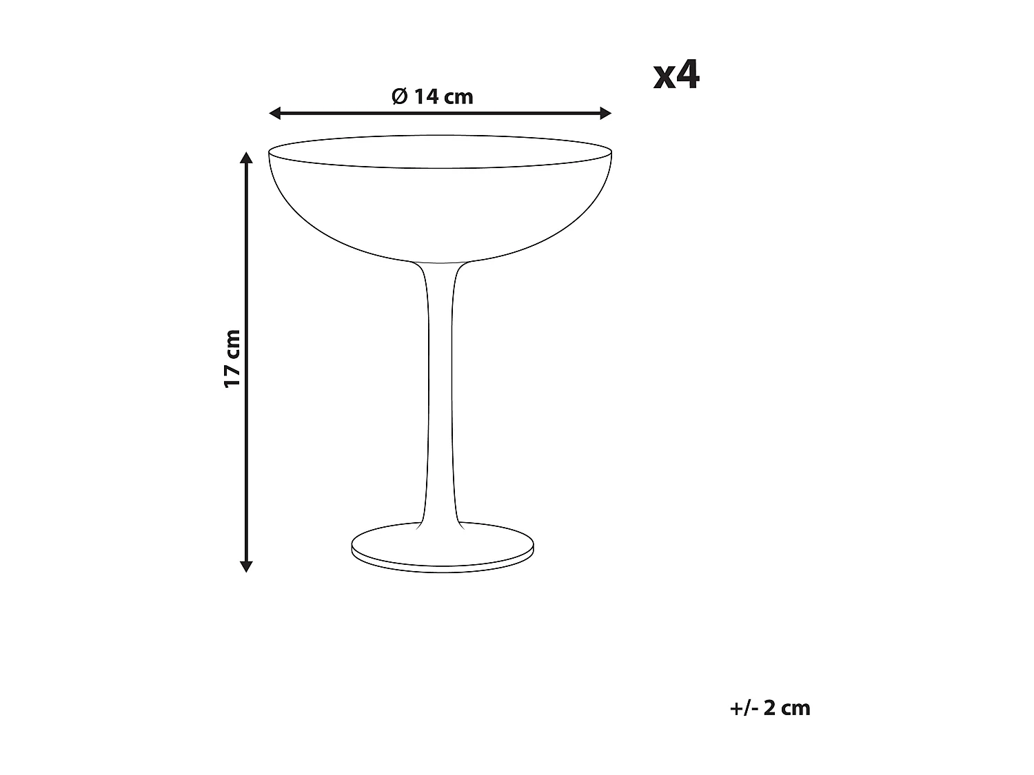 Martini Gläser im 4er Set DIOPSIDE 250 ml Rosa