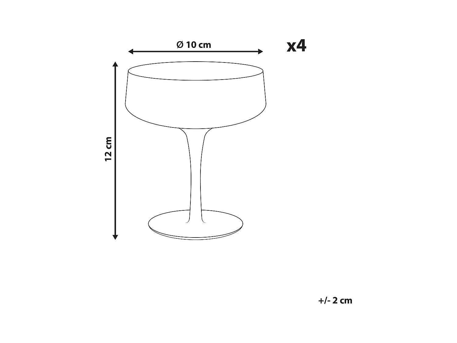 Set van 4 champagne coupes QUARTZ 170 ml Grijs