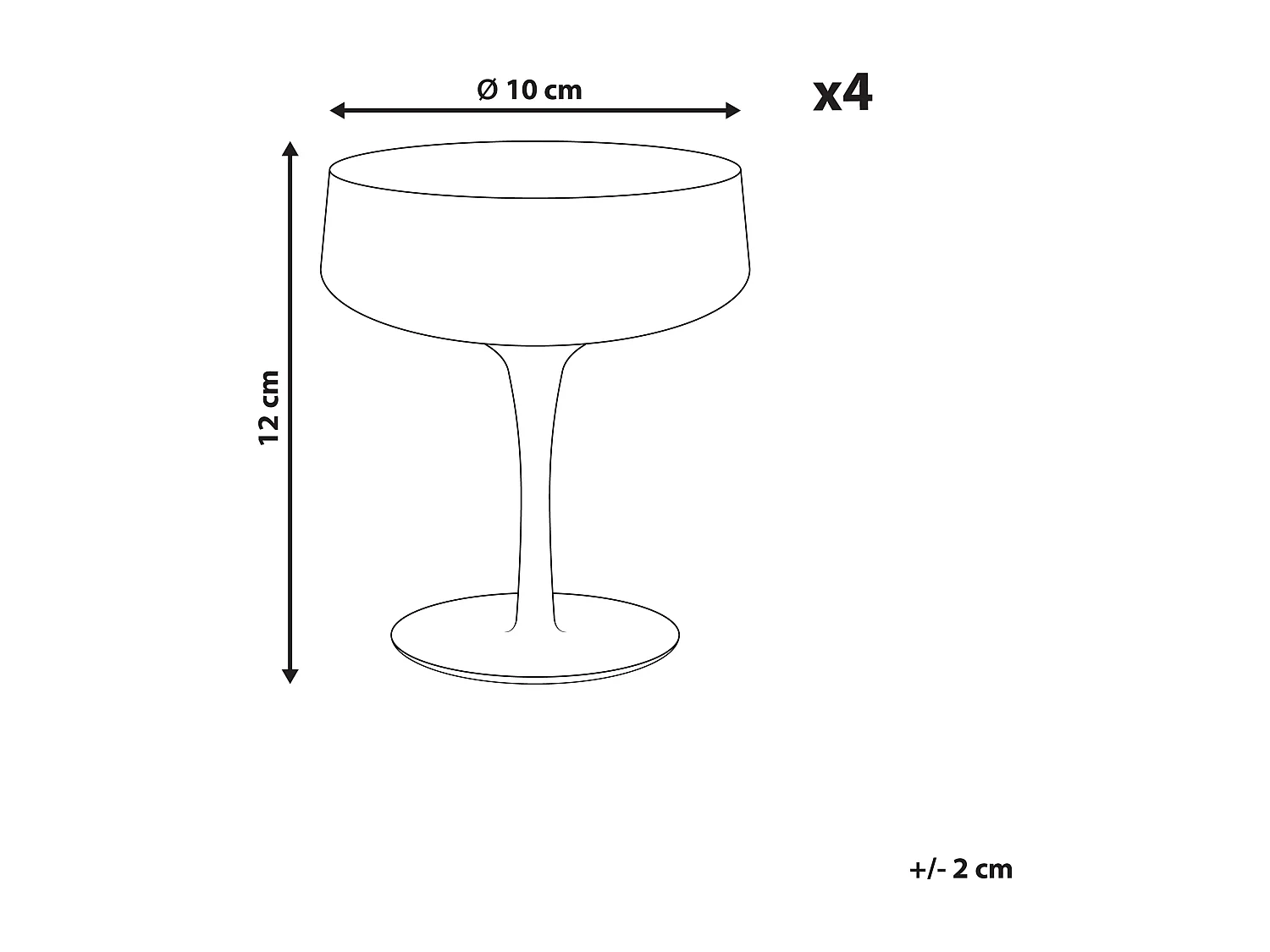 Set van 4 champagne coupes QUARTZ 170 ml Grijs