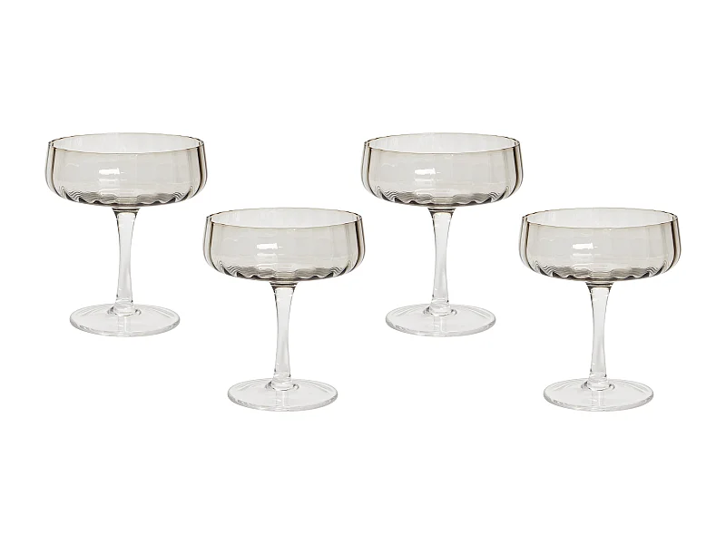 Set van 4 champagne coupes QUARTZ 170 ml Grijs