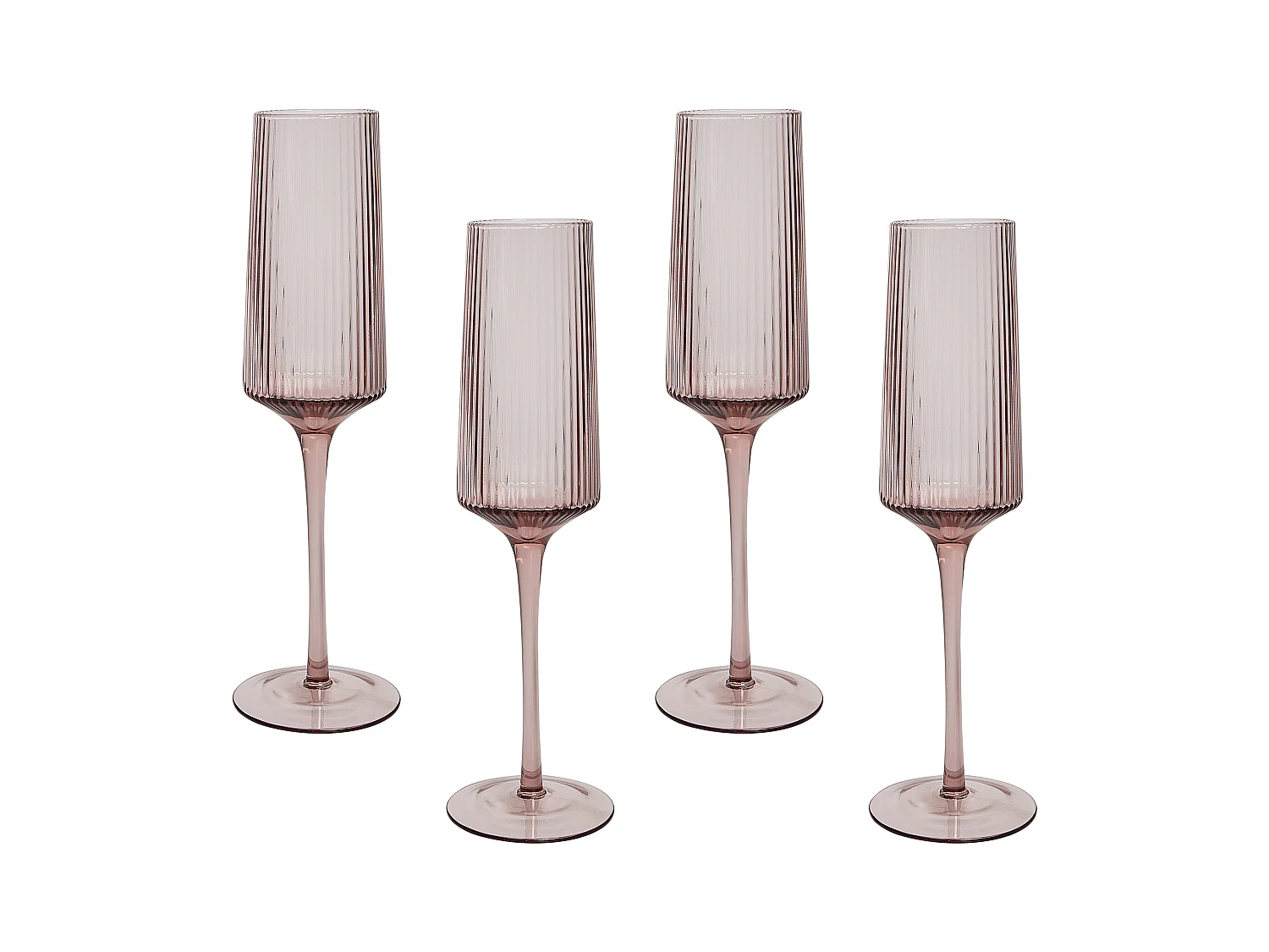 Set di 4 flûte da champagne AMETHYST 220 ml Rosa