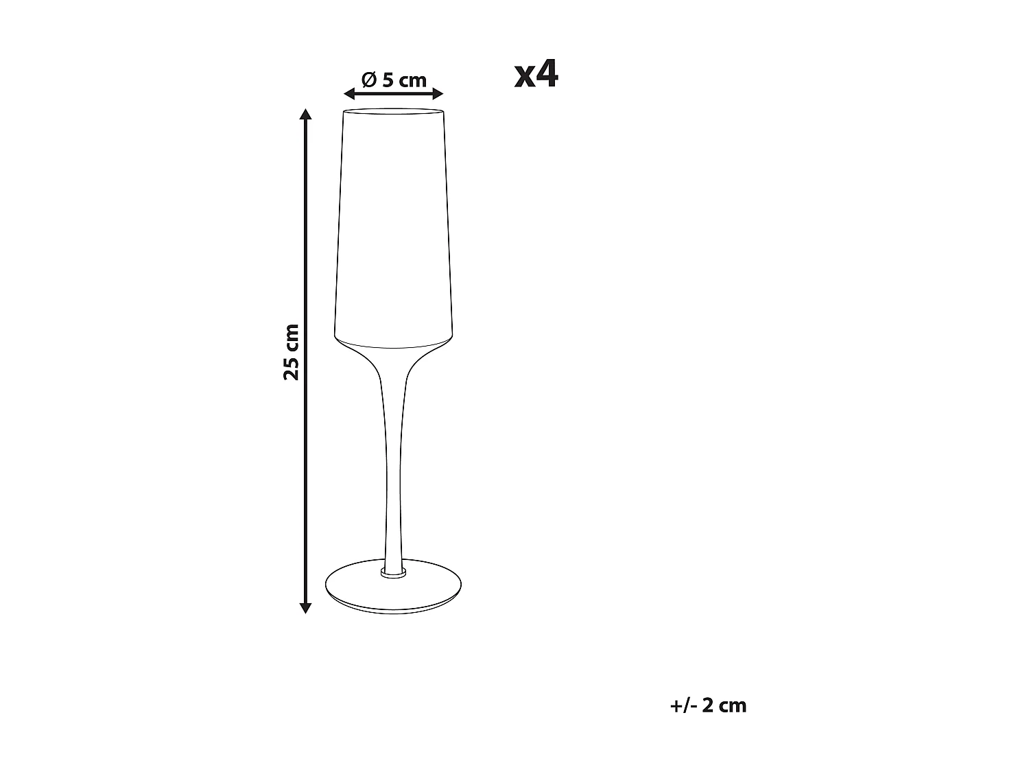Champagnerflöten im 4er Set AMETHYST 220 ml Rosa