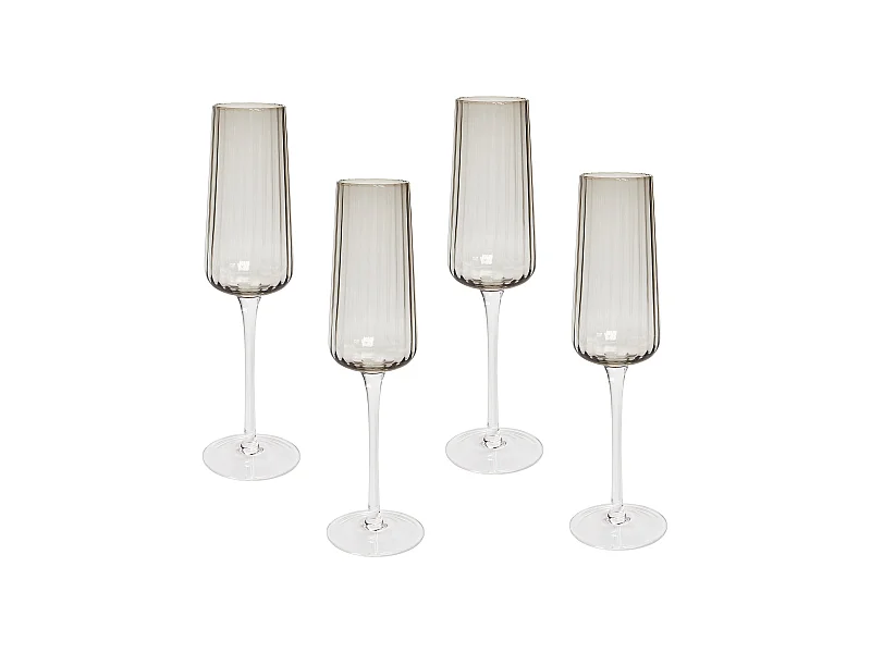 Champagnerflöten im 4er Set QUARTZ 230 ml Grau