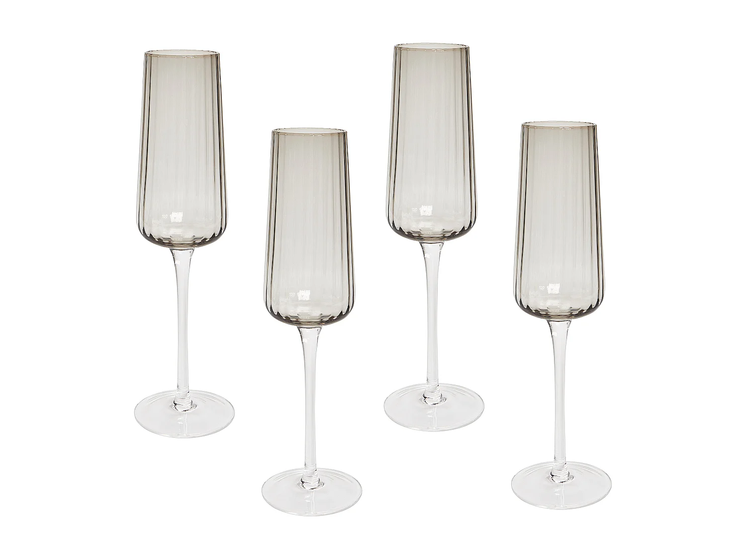 Set di 4 flûte da champagne QUARTZ 230 ml Grigio