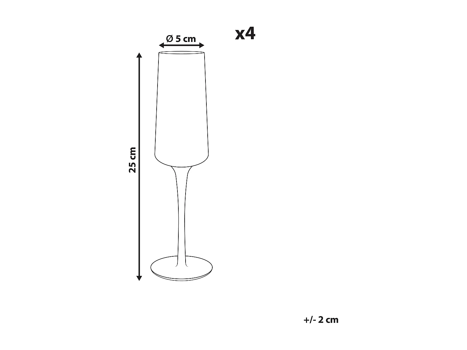 Set di 4 flûte da champagne QUARTZ 230 ml Grigio