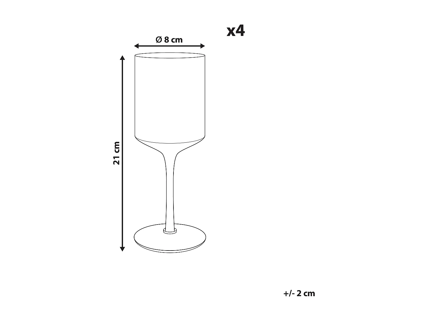 Lot de 4 verres à vin AMETHYST 380 ml Rose