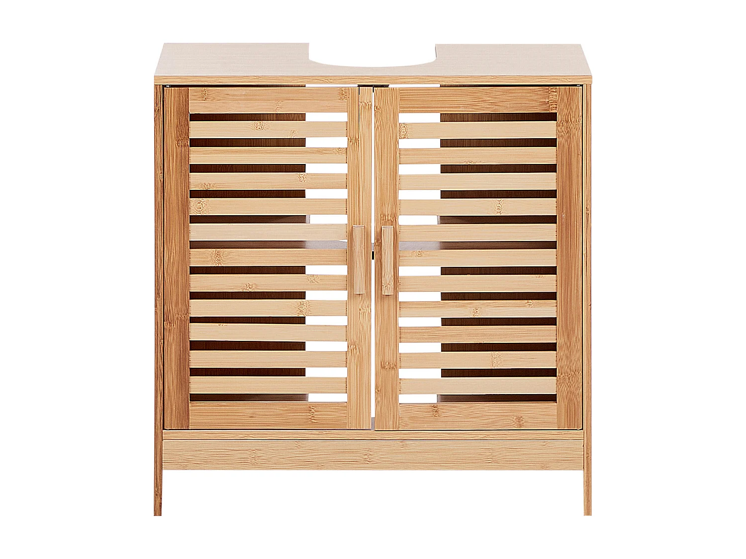 Meuble-lavabo MISSOULA Bambou 60 cm Marron clair