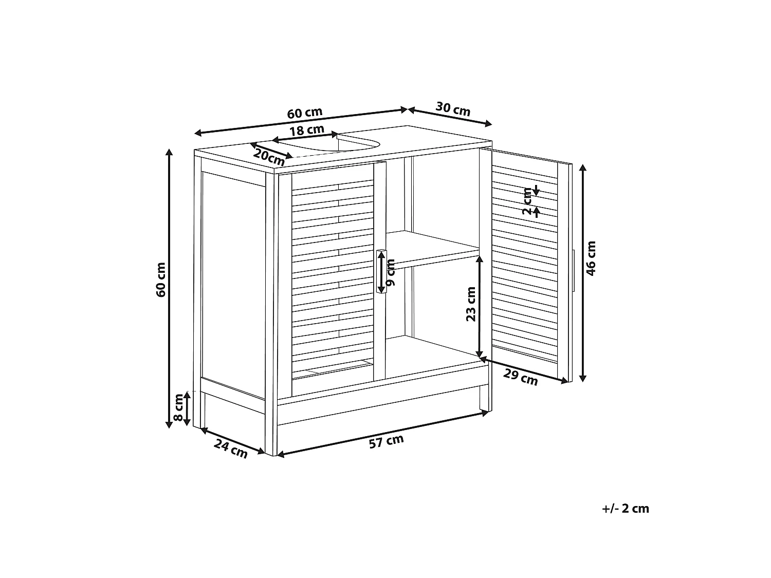 Mobile per lavabo MISSOULA Legno di bambù 60 cm Marrone chiaro