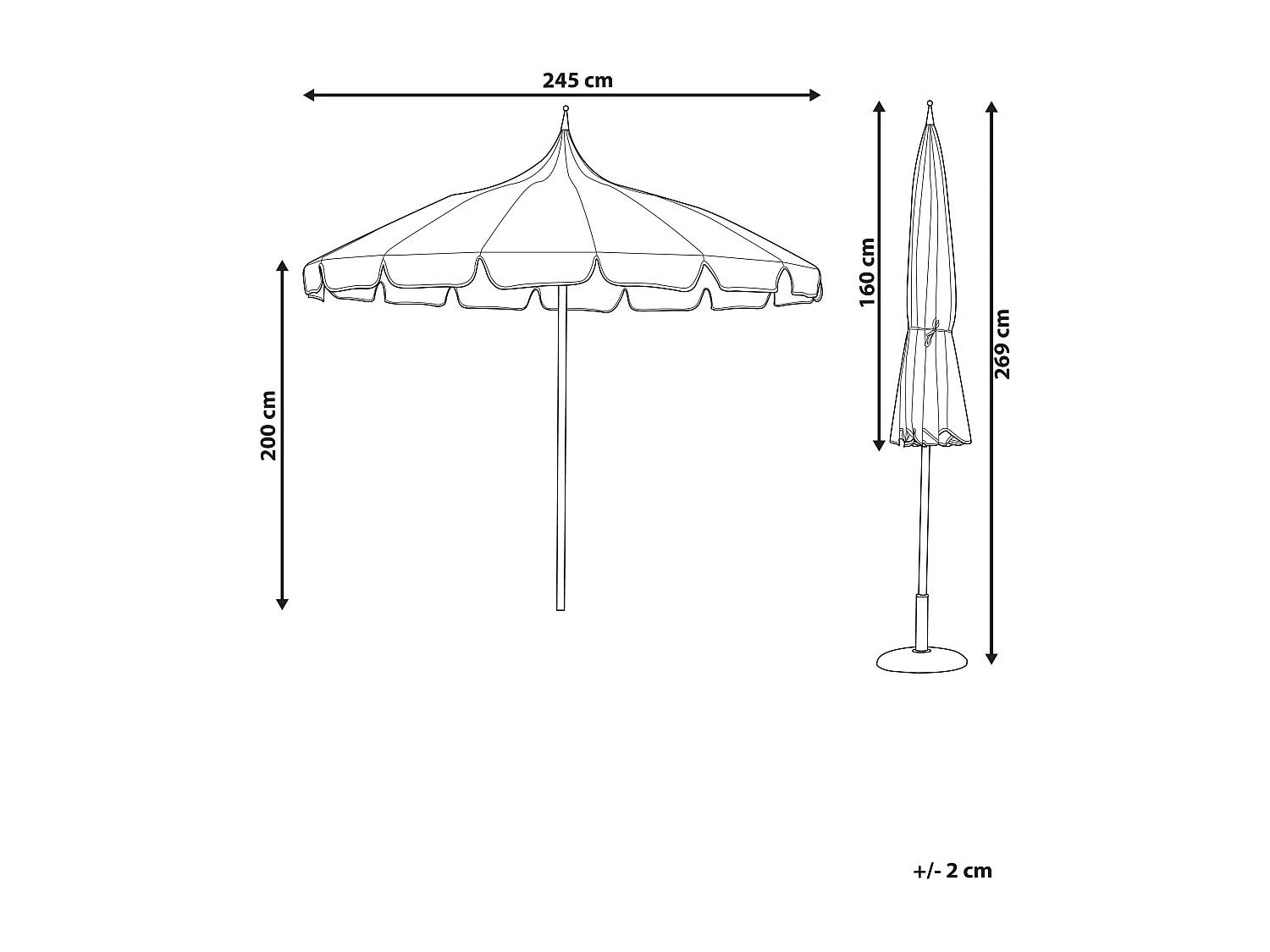 Marktschirm 245 cm MINOA Blau