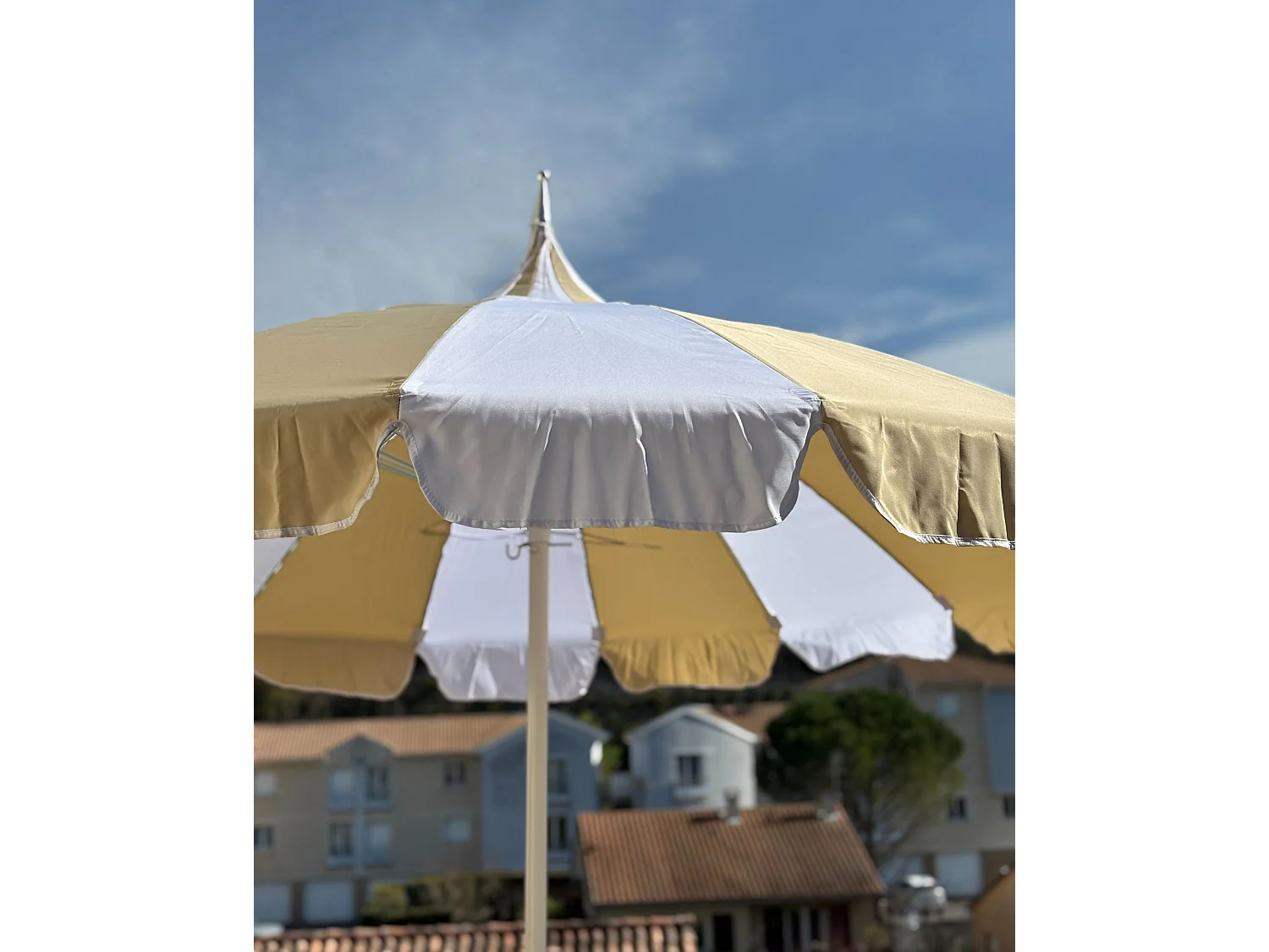Marktschirm 245 cm MINOA Weiss / Beige