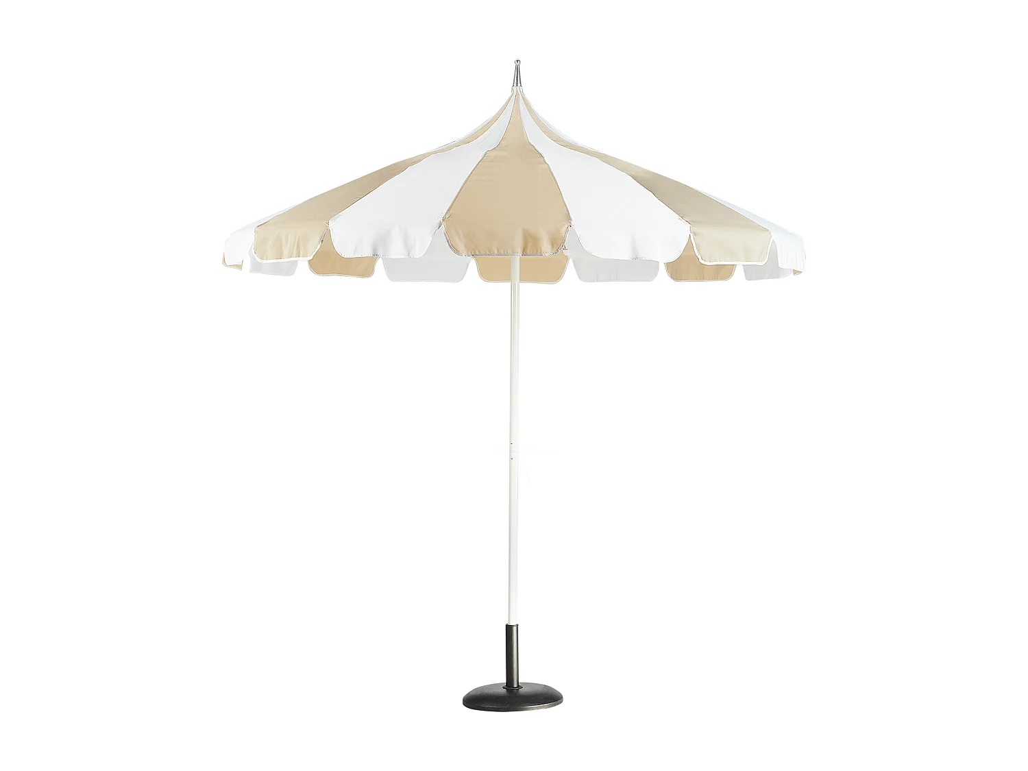 Parasol de jardin 245 cm MINOA Blanc/beige