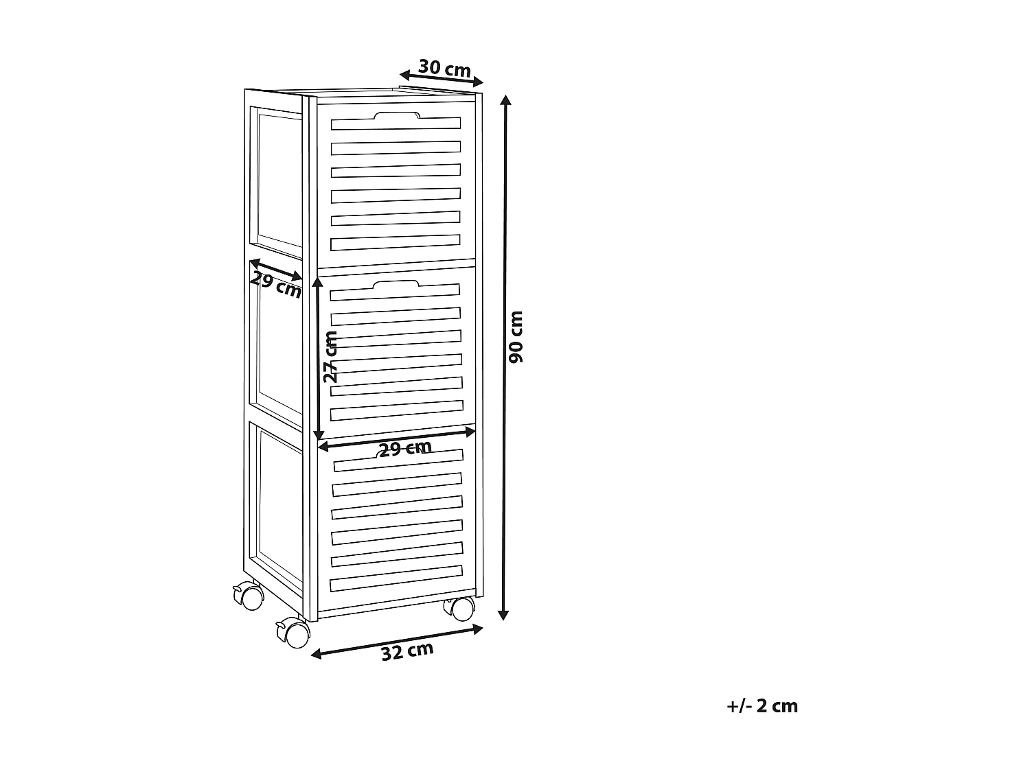 Mueble de baño SHAWNEE Madera de bambú 32 cm Marrón claro