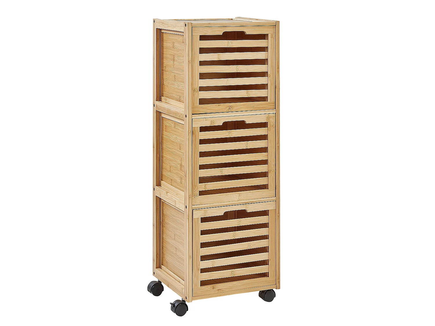 Badezimmerschrank SHAWNEE Bambusholz 32 cm Hellbraun