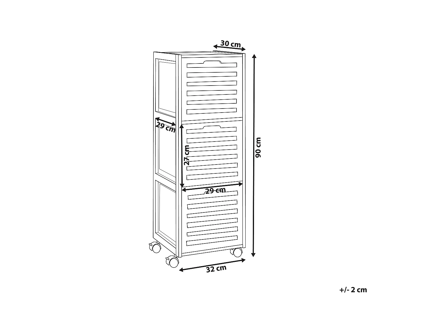 Badezimmerschrank SHAWNEE Bambusholz 32 cm Hellbraun