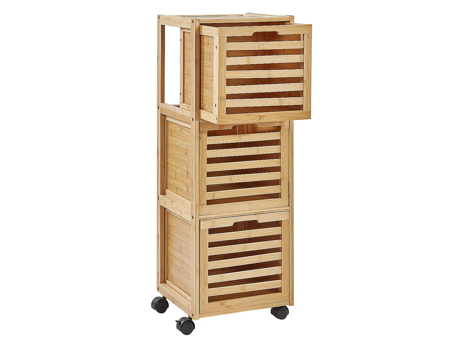 Badezimmerschrank SHAWNEE Bambusholz 32 cm Hellbraun