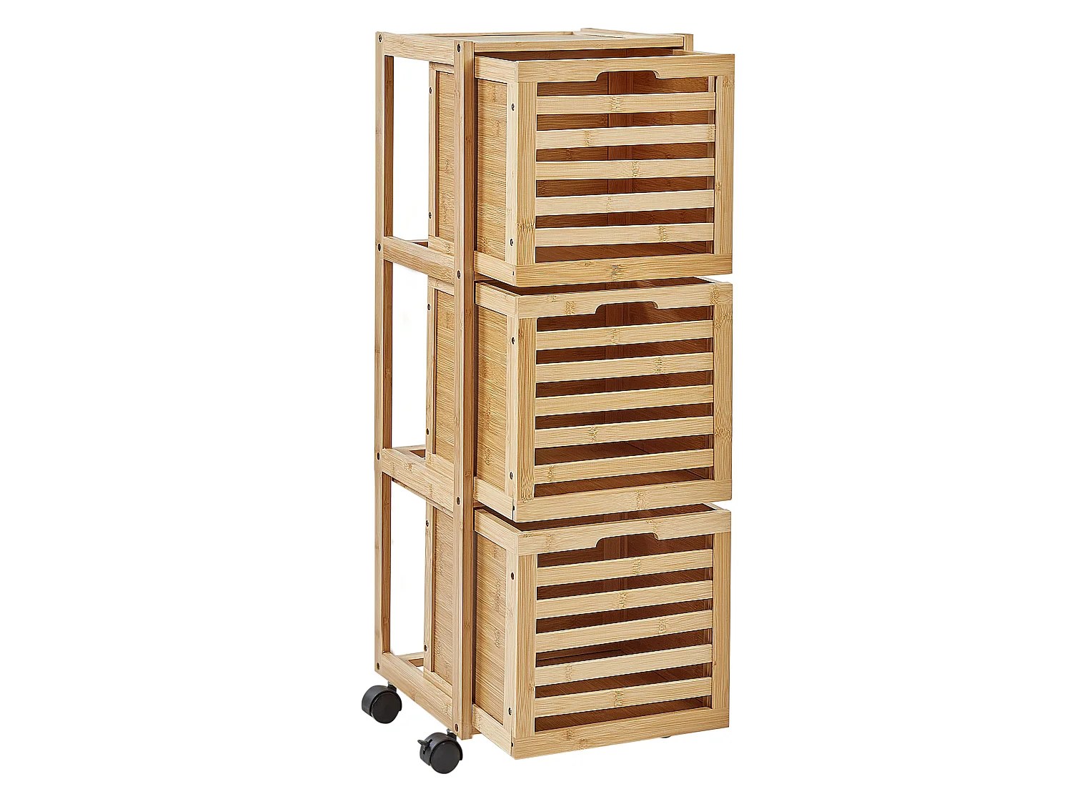 Badezimmerschrank SHAWNEE Bambusholz 32 cm Hellbraun