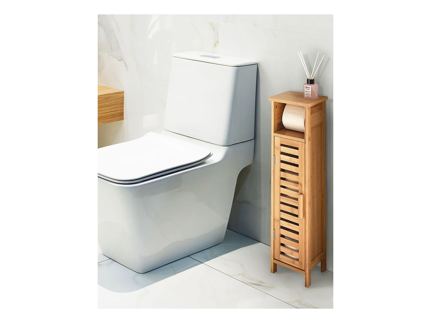 Etagère à papier toilette OLATHE Bambou Marron clair
