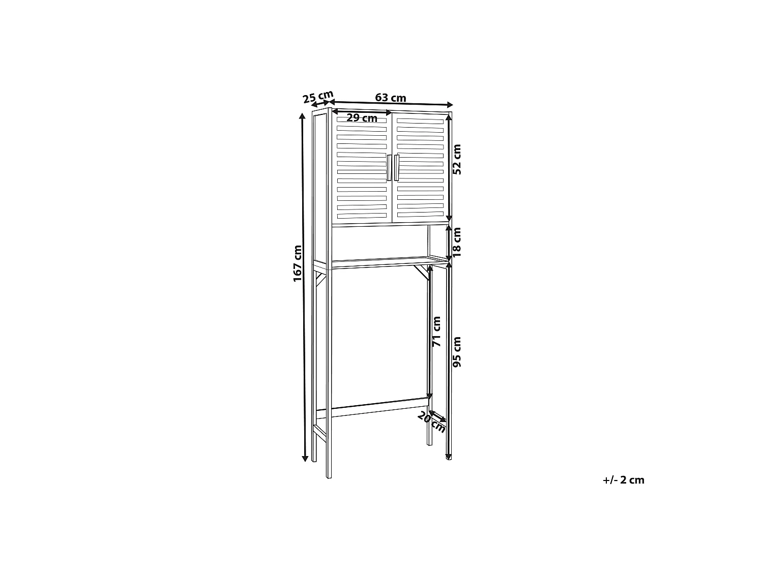 Badkamermeubel OKARCHE Bamboehout 63 cm Lichtbruin
