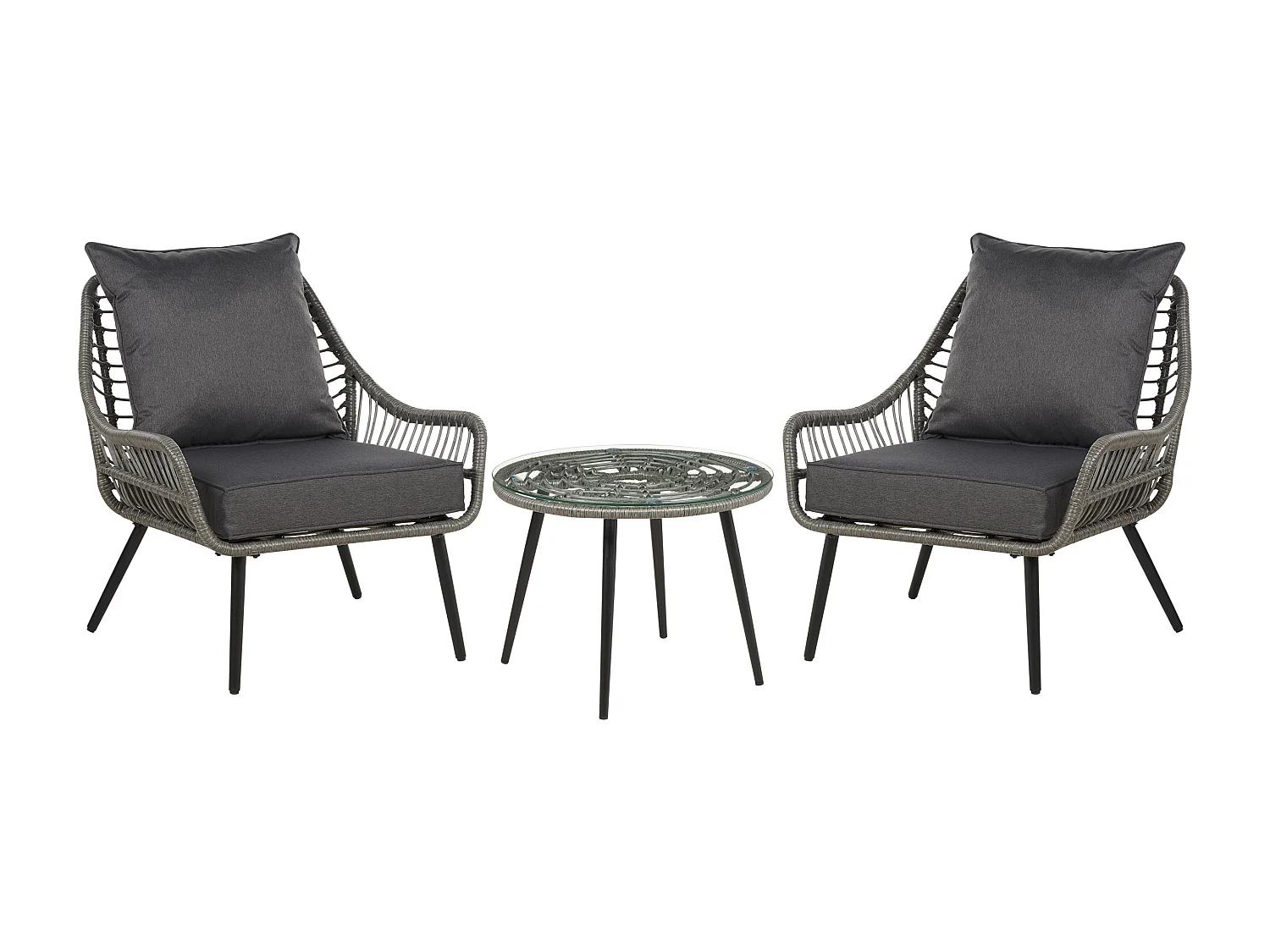 Ensemble pour bistro avec coussins LAURETO Gris