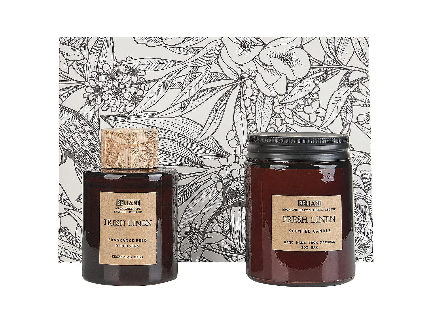 Bougie parfumée avec diffuseur DARK ELEGANCE Cire de soja Notes de fraîcheur