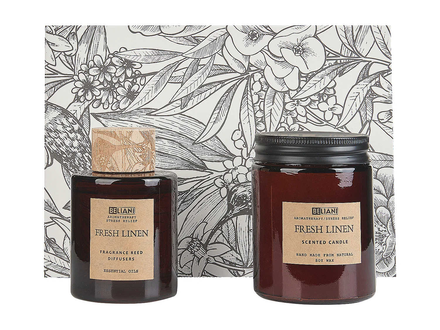 Bougie parfumée avec diffuseur DARK ELEGANCE 9 cm Marron