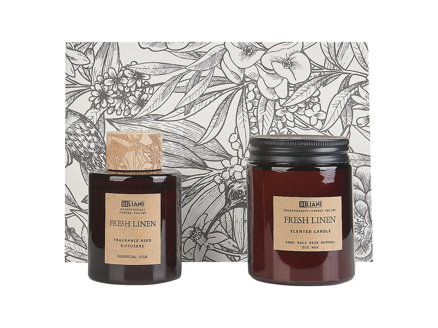 Bougie parfumée avec diffuseur DARK ELEGANCE Cire de soja Notes de fraîcheur