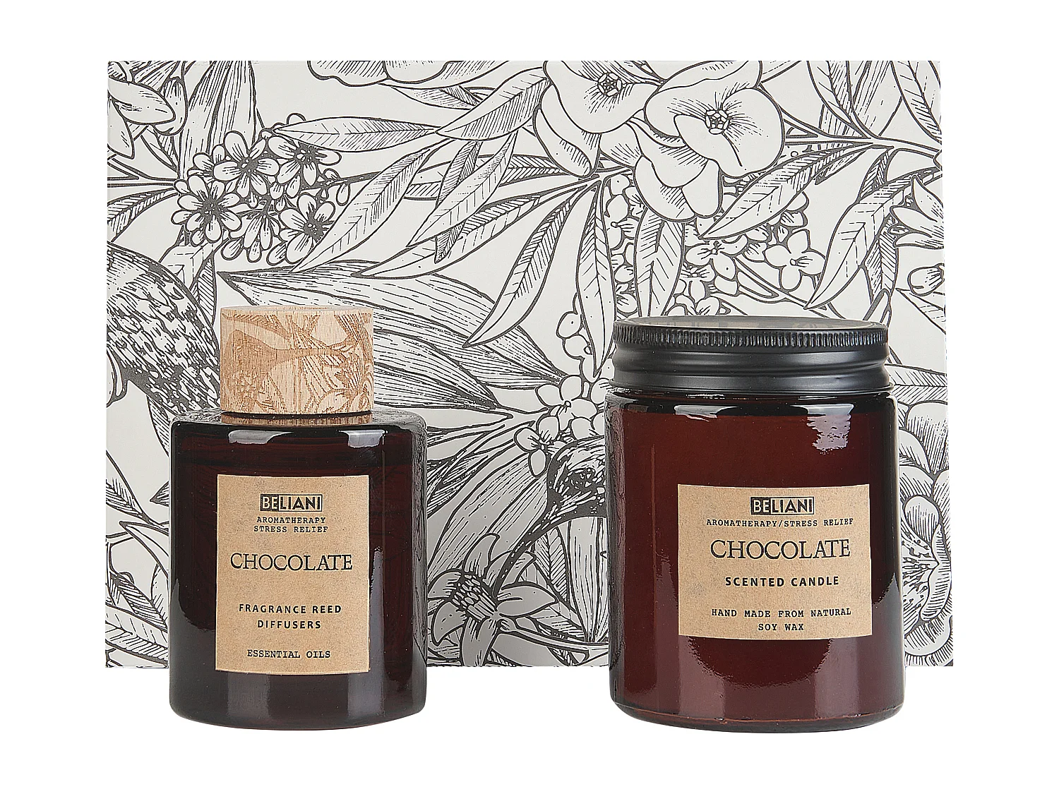 Bougie parfumée avec diffuseur DARK ELEGANCE 9 cm Marron