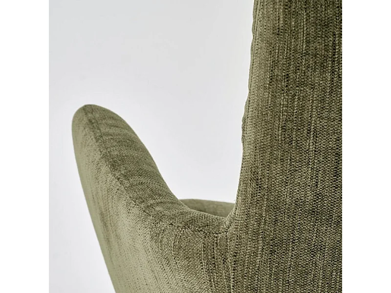 Sedia girevole imbottita di design in tessuto Edge verde