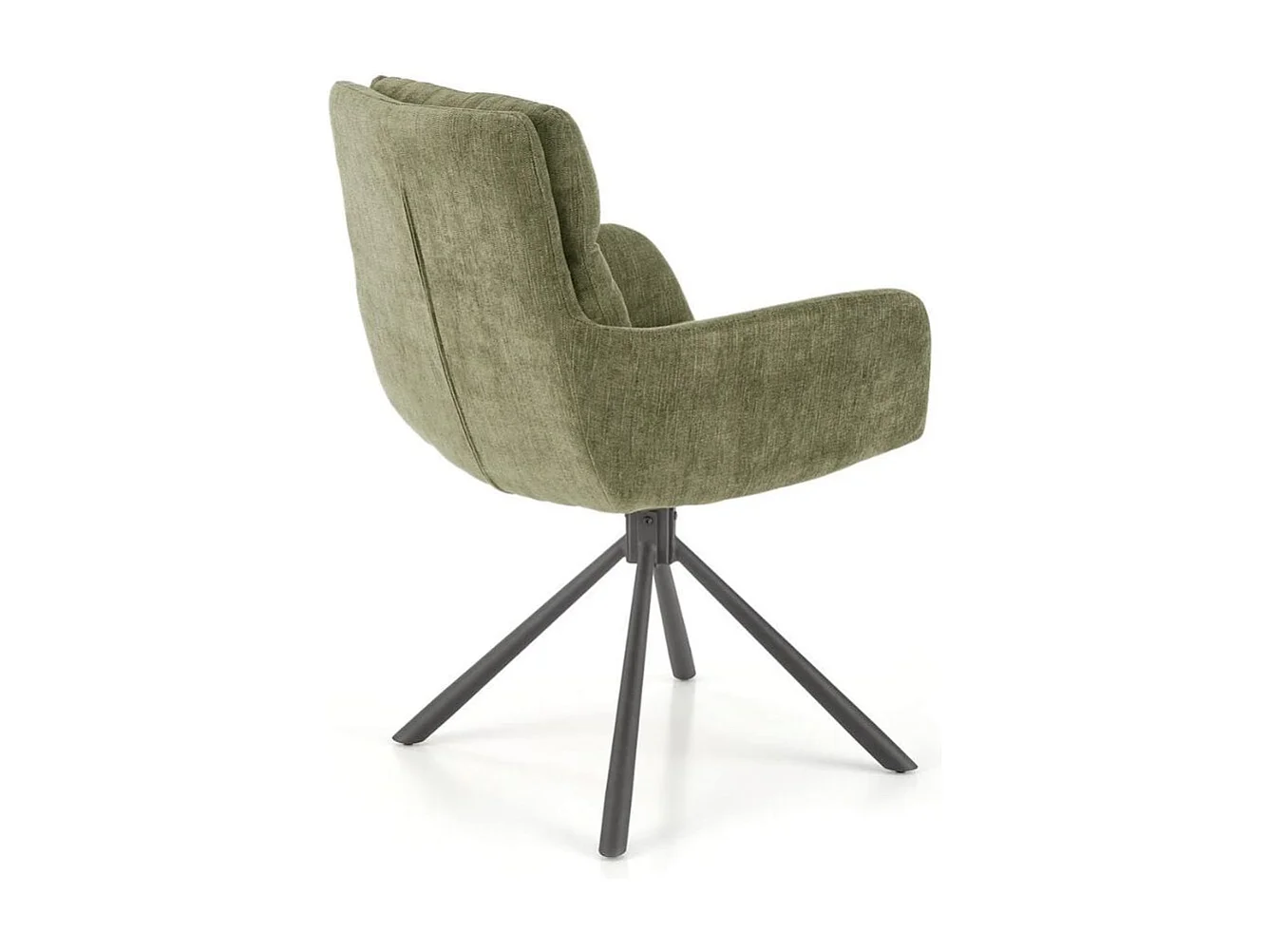 Chaise pivotante design et rembourrée en tissu vert Edge