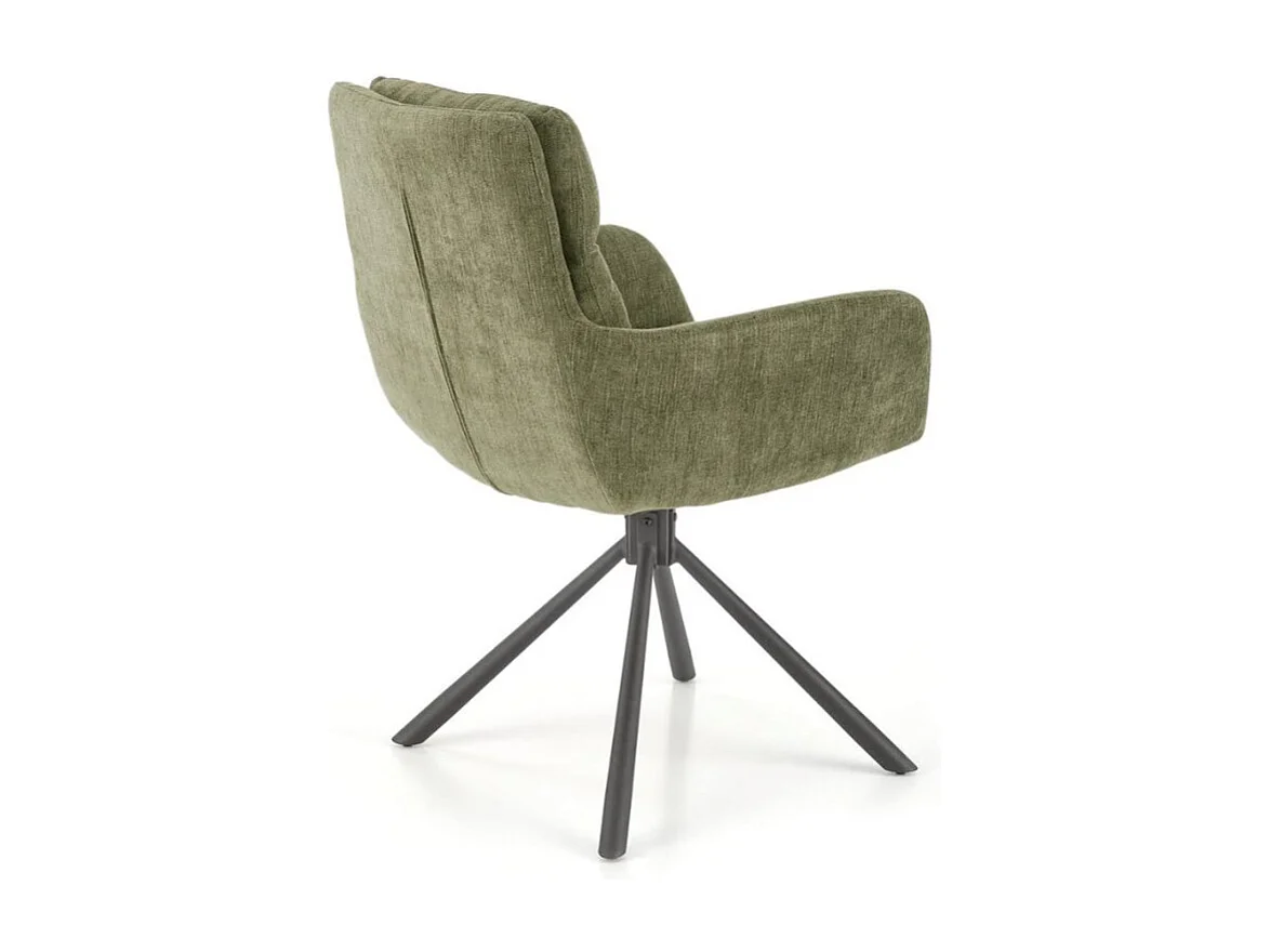 Chaise pivotante design et rembourrée en tissu vert Edge
